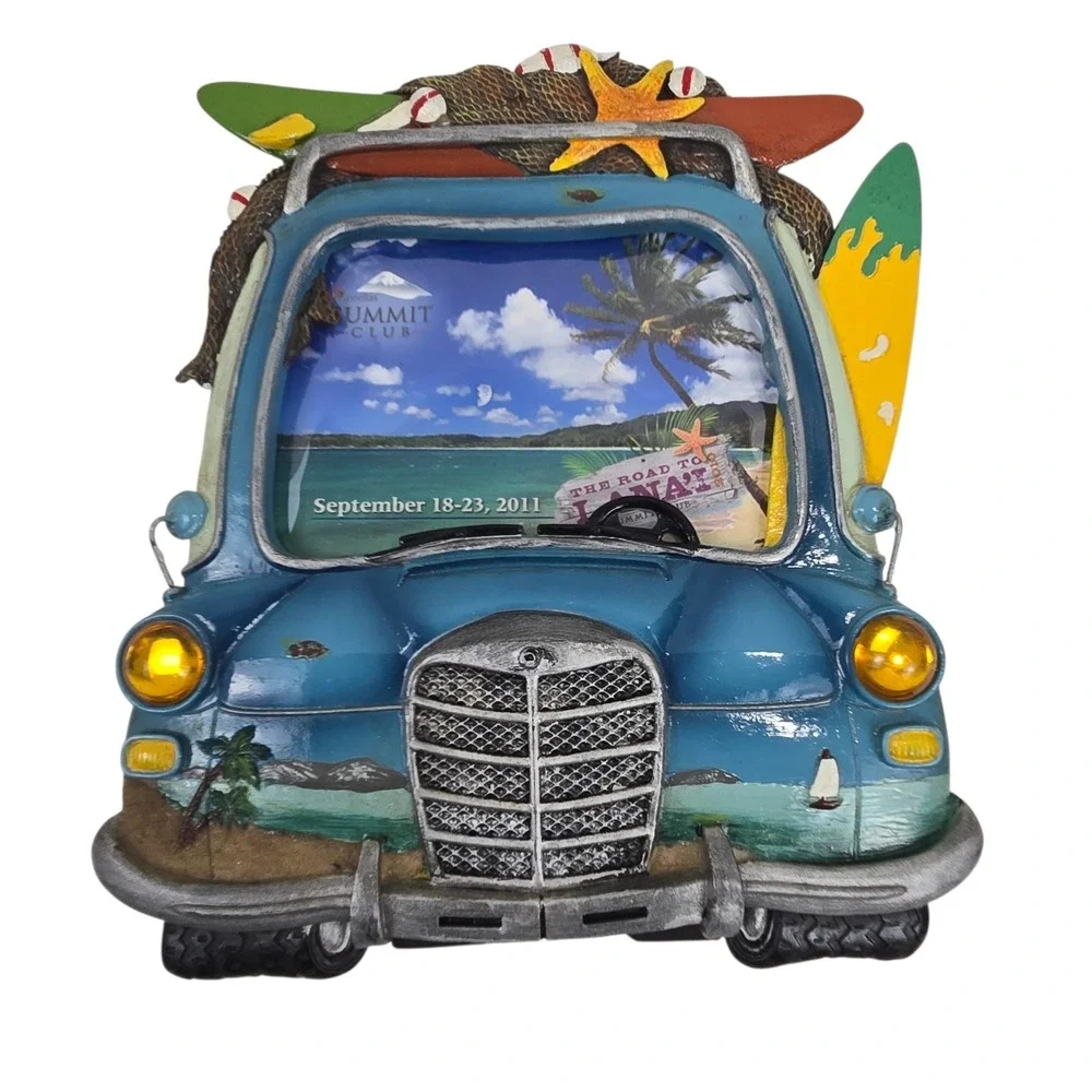 VTG Novelty Surf Wagon Photo Frame Colorful Beach House Decor for 3.5x5